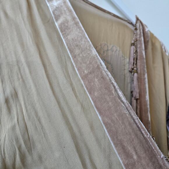 Frida Kahlo Vintage Silk Velvet Beaded Long Duster Kimono Cinco de Mayo One Size - Picture 14 of 16